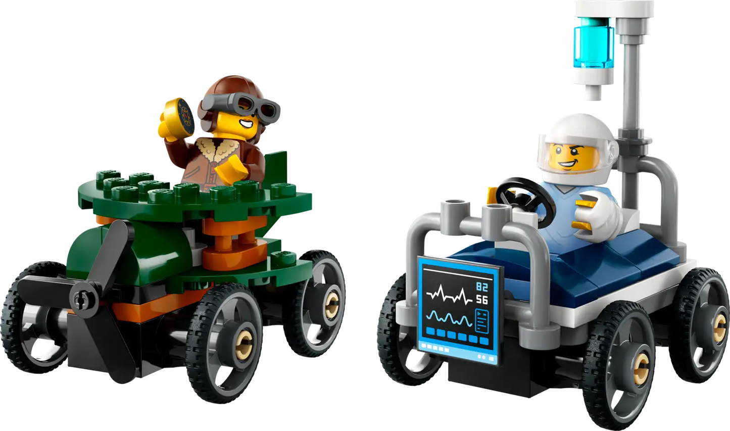 60459 Airplane vs. Hospital Bed Race Car Pack