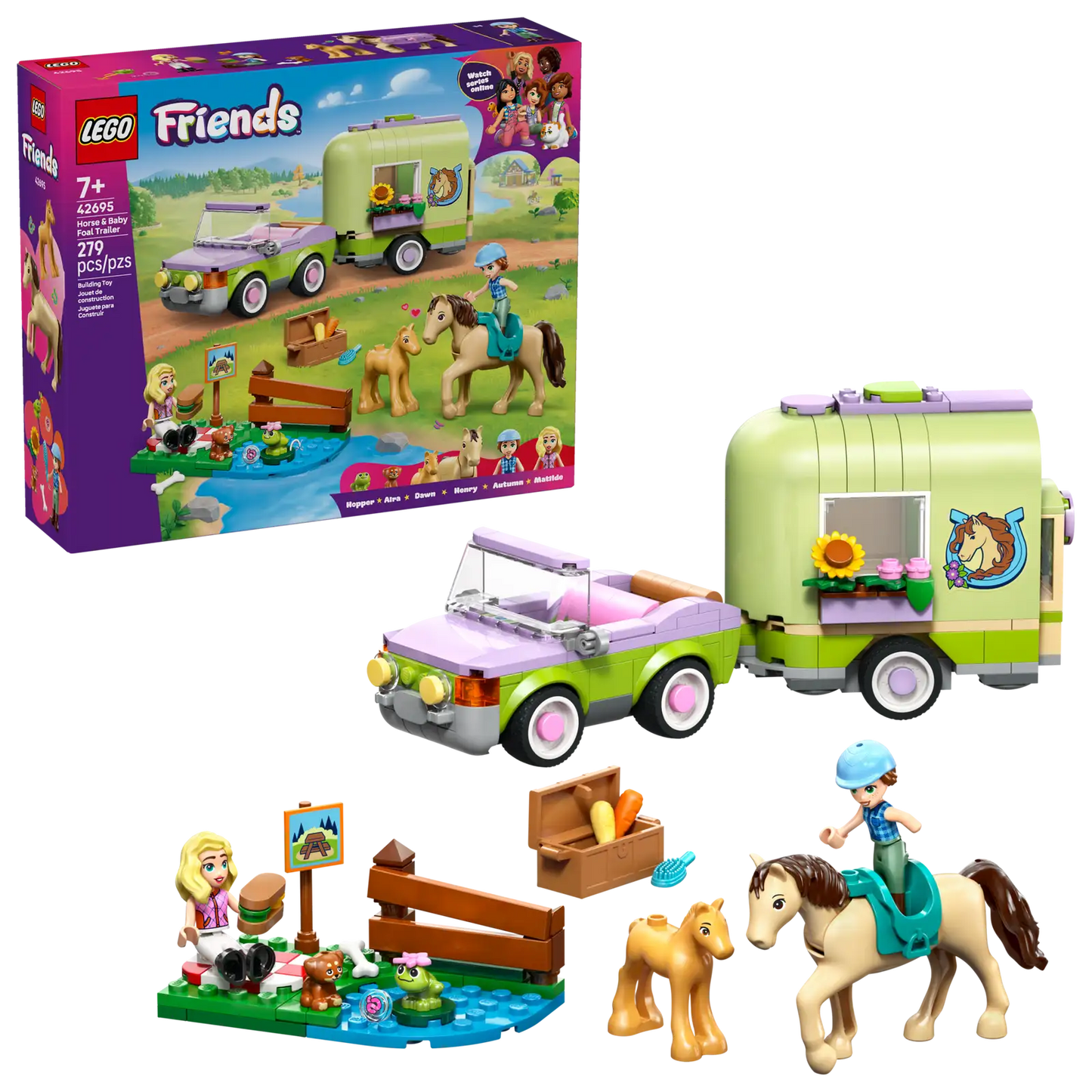 42695 Horse & Baby Foal Trailer