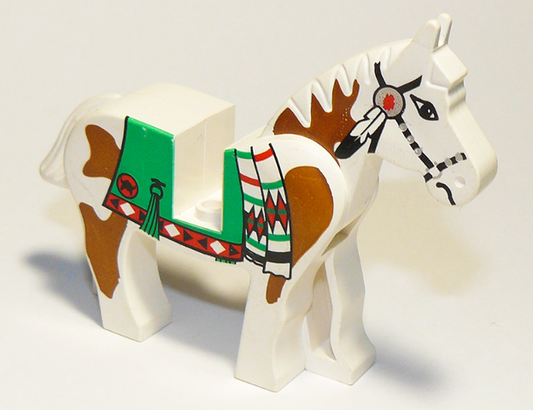 Horse - White with Green Blanket, Left Side Red Hand Pattern