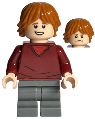 Ron Weasley - Dark Red Sweater, Dark Bluish Gray Medium Legs