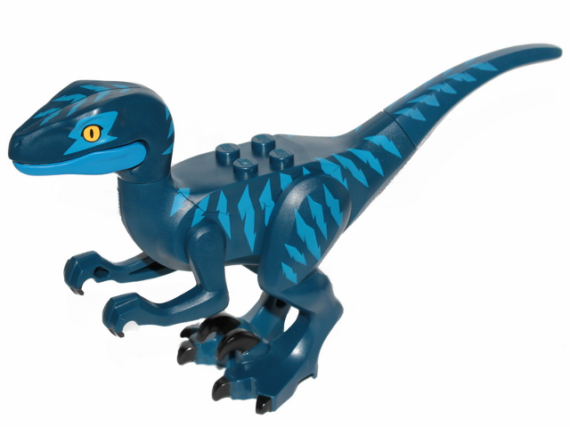 Dinosaur - Raptor - Velociraptor - Dark Blue with Blue Markings and Blue Eye Patch